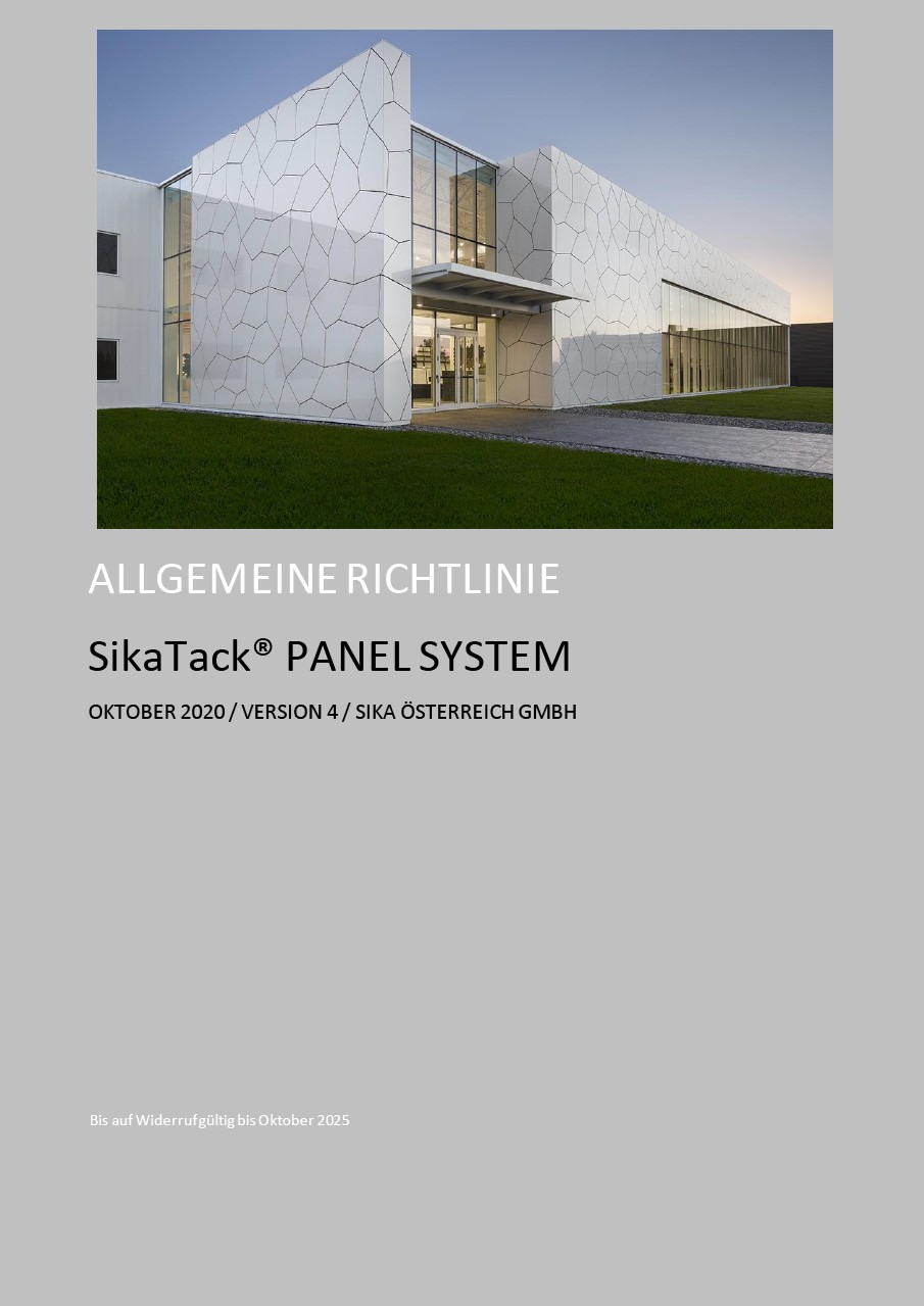 Allgemeine Richtlinie SikaTack Panel System